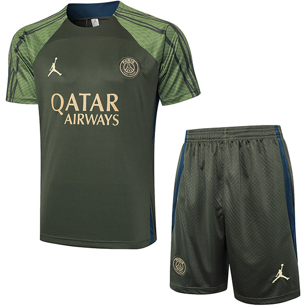 Jordan paris-saint germain training jersey men's psg green uniform soccer sportswear football tops sports shirt 2024-2025